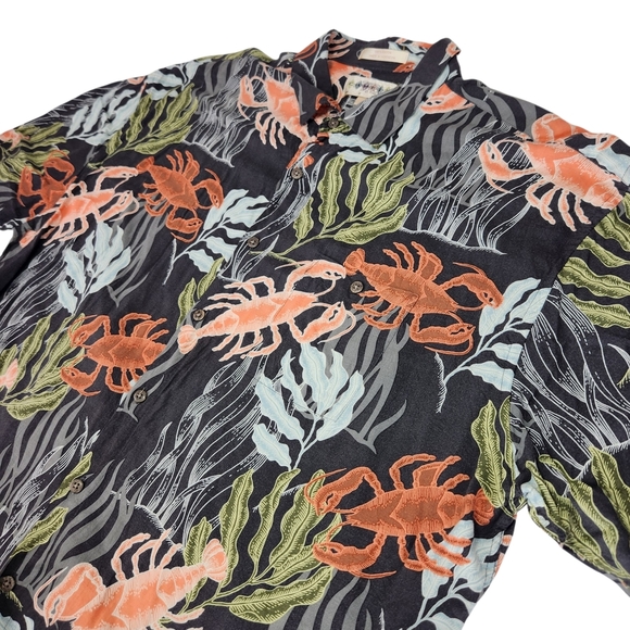 Tropical Hawaiian Lobster Print Men's Shirt XXL - Picture 4 of 11